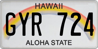 HI license plate GYR724