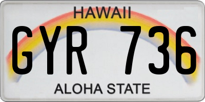 HI license plate GYR736