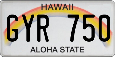 HI license plate GYR750