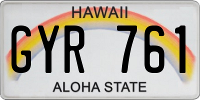 HI license plate GYR761