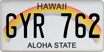 HI license plate GYR762
