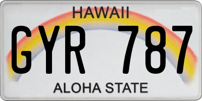 HI license plate GYR787