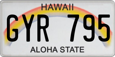 HI license plate GYR795