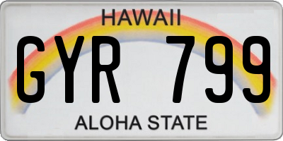 HI license plate GYR799