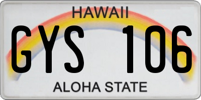 HI license plate GYS106