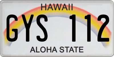 HI license plate GYS112