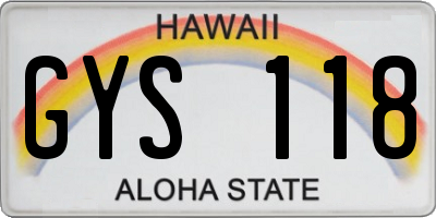 HI license plate GYS118