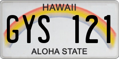HI license plate GYS121