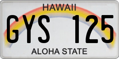 HI license plate GYS125