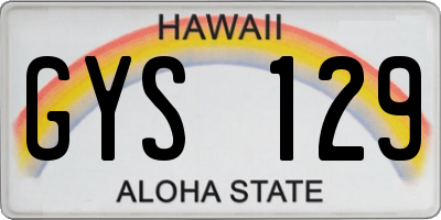 HI license plate GYS129