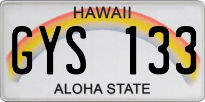 HI license plate GYS133