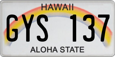 HI license plate GYS137