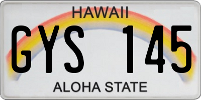 HI license plate GYS145