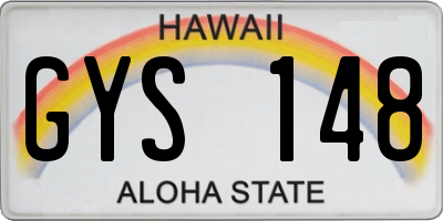 HI license plate GYS148