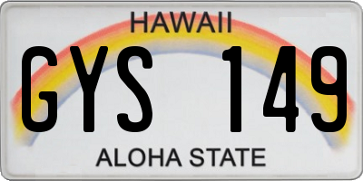 HI license plate GYS149