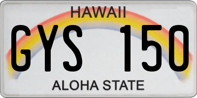 HI license plate GYS150