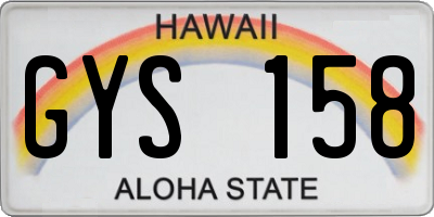 HI license plate GYS158