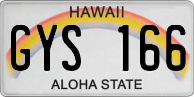 HI license plate GYS166
