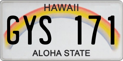 HI license plate GYS171