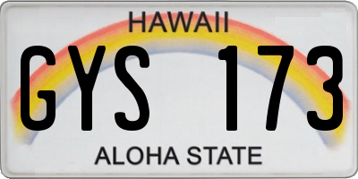 HI license plate GYS173
