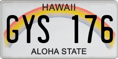 HI license plate GYS176