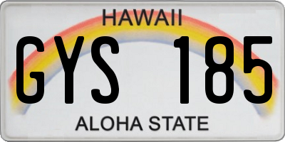 HI license plate GYS185