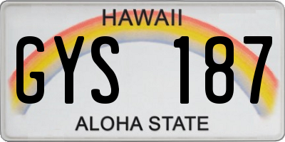 HI license plate GYS187