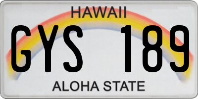 HI license plate GYS189