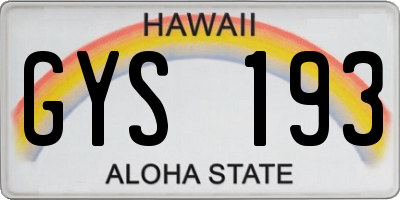 HI license plate GYS193