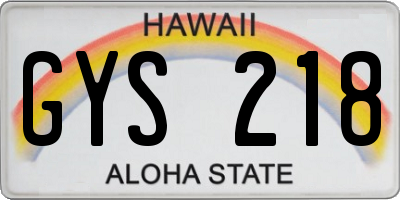 HI license plate GYS218