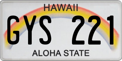 HI license plate GYS221
