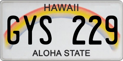 HI license plate GYS229