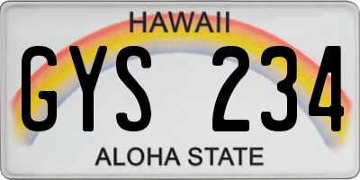HI license plate GYS234