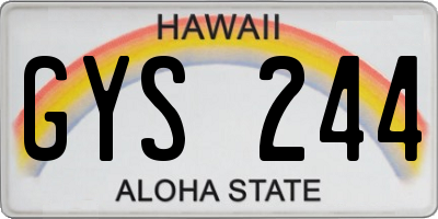 HI license plate GYS244