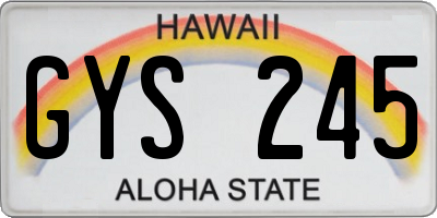 HI license plate GYS245