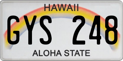 HI license plate GYS248