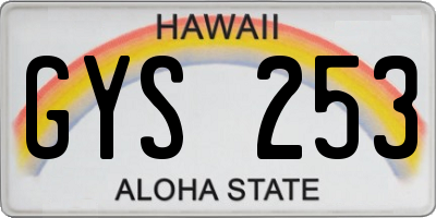 HI license plate GYS253