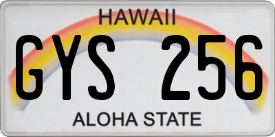 HI license plate GYS256