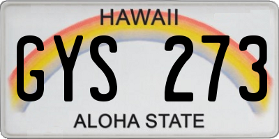 HI license plate GYS273