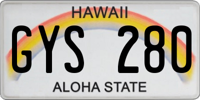 HI license plate GYS280