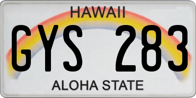 HI license plate GYS283