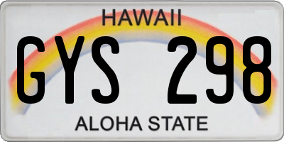 HI license plate GYS298