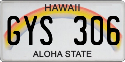 HI license plate GYS306