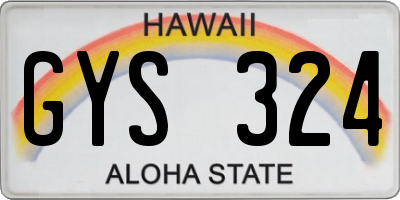 HI license plate GYS324