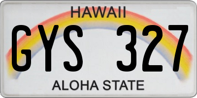 HI license plate GYS327