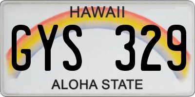 HI license plate GYS329