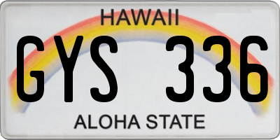 HI license plate GYS336
