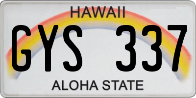 HI license plate GYS337