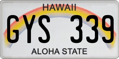 HI license plate GYS339