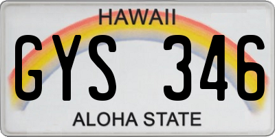 HI license plate GYS346